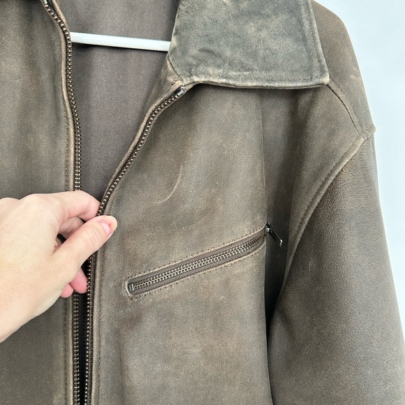 Quince Dark Olive Leather Jacket - Picture 3 of 7